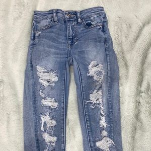 American eagle light ripped jeans